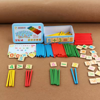 Juguetes educativos digitales de madera coloridos para la educación de la primera infancia. Palitos de Aritmética y Conteo para Niños
