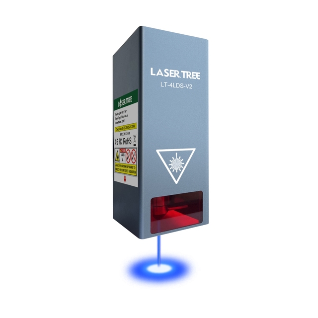 LASER TREE 4LDS-V2 20W DIY CNC Diode Laser Engraving Module with Air Assist 450nm Blue Diode Lazer Cutting Head for US Address