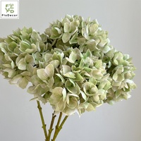 Hydrangea artificielle de haute qualité en soie verte, bleue et violette de 48 cm pour la décoration de la maison, de la table de mariage, de la fête