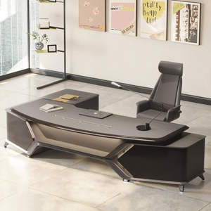 Hiện đại sang trọng điều hành bàn văn phòng cho ông chủ hoặc CEO MDF bàn văn phòng L hình bàn văn phòng và ghế đặt bằng gỗ nội thất văn phòng - Product Image 3