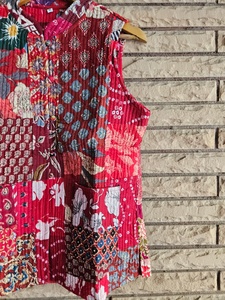 Women's Required Best Handmade Customize Cotton Quilted Kantha Jacket Indian Block Print Boho Vest for Women Winter Coat - Product Image 5