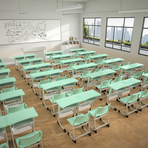 Ensemble de mobilier scolaire moderne et confortable en plastique ABS, démontable, portable, pour la formation, avec bureau et chaise individuels, à vendre - Product Image 2