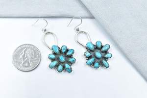 High Quality Handmade Mojave Turquoise And Sterling <b>Silver</b> <b>Stud</b> Earrings 925 <b>Silver</b> For Women - Product Image 3