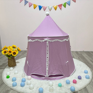 Carpa de juegos infantil para interiores, de tela morada, castillo de princesa, casa de juegos para niños de 2 a 4 años, juguete unisex - Product Image 1
