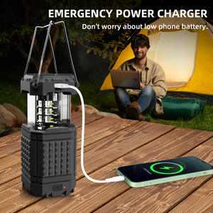 Lámpara Solar de Manivela para Camping, Linterna LED Portátil para Exteriores, Banco de Energía USB de 5000 mAh, Certificación CE - Product Image 4