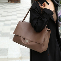 Nouveau sac fourre-tout en cuir pleine fleur souple pour femme, sac à bandoulière rétro tendance, grande capacité, multi-couches, trois tailles