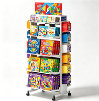 Espositore Mobile Bifacciale per Libri e Giocattoli, Stand Espositivo Educativo per Bambini per Negozi al Dettaglio, Espositore per Blocchi da Costruzione