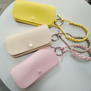 Leather Eyeglasses <b>Case</b> Rectangle Portable Wristband Organizer Travel Lightweight <b>Sunglasses</b> <b>Case</b> Solid Color Spring 2025 - Product Image 4