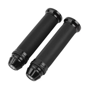 Poignées de guidon de moto avec embout de guidon Racing CNC en aluminium et caoutchouc souple universelles pour guidon de 7/8 "(22 mm) (noir) - Product Image 4