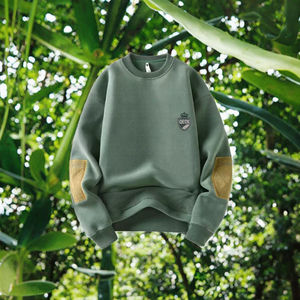 OEM Winter Customize Cotton <b>Fleece</b> <b>Sweatshirts</b> Silk Screen Printing Elbow Applique Custom Embroidery Logo Crewneck <b>Sweatshirt</b> - Product Image 3