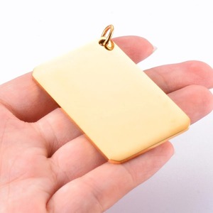 Collier pendentif plaque vierge unisexe gravable en acier inoxydable étanche, style gothique, punk, hip-hop, motard, vente en gros - Product Image 4