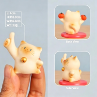 Collection de figurines de chats en résine adorables, mini décorations de bureau, ornements décoratifs, figurines d'animaux mignonnes d'inspiration chinoise
