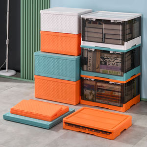 Wholesale Multifunctional Collapsible outdoor picnic camping trailer storage box Plastic Folding Portable Storage Bin Boxes