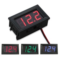 Voltmètre numérique LED de 0,56 pouce, DC 5-120V, voltmètre automobile avec lumières LED rouge, bleue et verte, deux fils, voltmètre