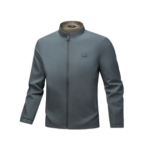 Nouvelle veste à col pour homme, décontractée, de couleur unie, avec fermeture éclair, cardigan, veste de sport pour la course à pied, confortable et respirante - Product Image 3