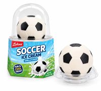 Barra de helado con forma de balón de fútbol de marca privada personalizada, 75g, envuelta individualmente, venta al por mayor para el verano