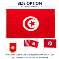 Drapeau de la Tunisie 3x5 pieds en polyester, impression recto, œillets en laiton, vente en gros coréenne, 3x5 90x150cm, drapeau de la République tunisienne