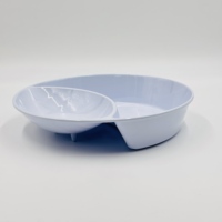 Assiettes à dîner blanches en mélamine personnalisées, promotionnelles, à double compartiment avec 2 sections