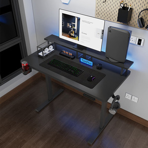 Meja Kerja Berdiri Modular Kayu Anti Gores, Konversi Teleskopik Logam, Ergonomis, Tinggi Dapat Disesuaikan, Pengangkat Elektrik - Product Image 1