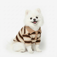 Fabrik OEM/ODM Luxus Baumwolle Einfarbiger Polokragen Hundepullover Gestrickte Haustierkleidung für Kleine Hunde Frühjahrssaison Großhandel