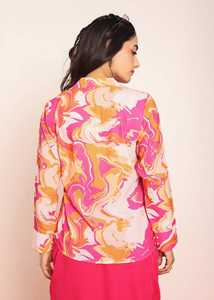 Conjunto de Dos Piezas para Mujer: Top Estampado con Falda de Nudos, Diseño Elegante, Estilo Moderno y Cómodo - Product Image 2