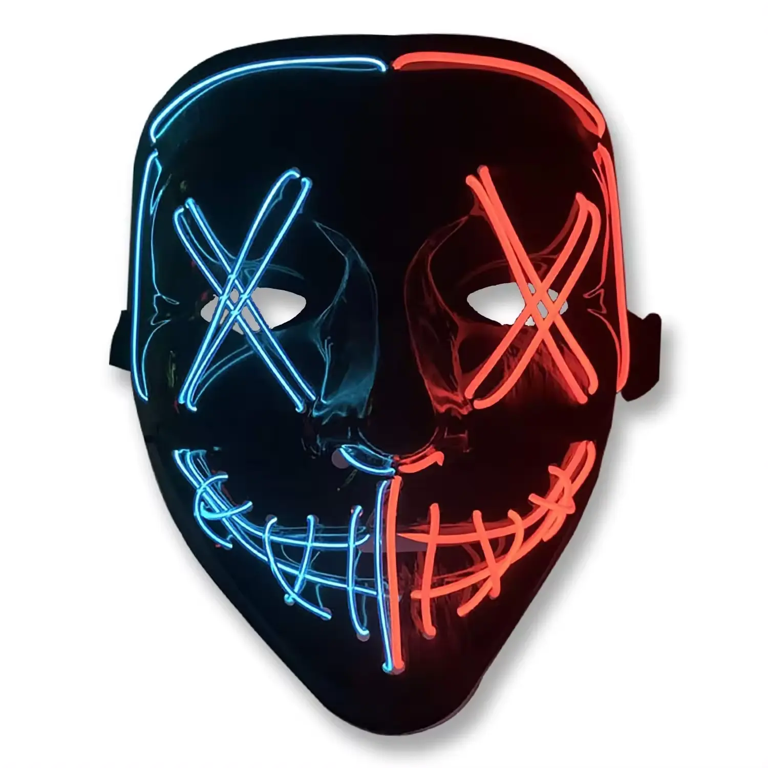 Halloween decorations Light up DJ Party Neon Viaduct Carnival LED Party Mask V-face two-tone