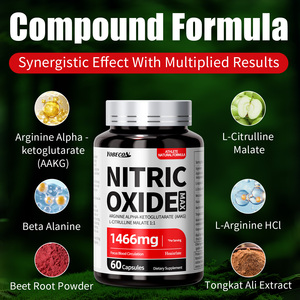 L-Arginina 60 Cápsulas, Suplemento Potenciador de Óxido Nítrico para la Energía y Resistencia Muscular, Sin GMO, Seguro para Adultos - Product Image 5