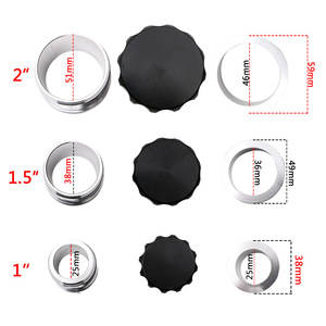 Bouchon de réservoir de carburant HOSO RACING en alliage d'aluminium 1 1,5 2 pouces noir argenté, accessoires de voiture modifiés - Product Image 3