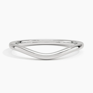 Anillo de Moissanita Curvo Atemporal, Plateado en Plata, Joyería Fina Moderna para Mujer, Estilo de Compromiso - Product Image 1