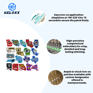 Parches Termoadhesivos con Lentejuelas Bordadas con el Tema de Equipos de la <span class=keywords><strong>NFL</strong></span>, Directo de Fábrica KUAIQIU, Hilo de Poliéster para Fanáticos del Rugby, Accesorios Deportivos - Product Image 3