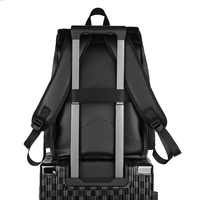 Sac à dos imperméable grande capacité avec motif géométrique, doublure en polyester, fermeture éclair, pour les voyages et le rangement d'ordinateurs