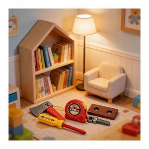 Interactive Construction <b>Tool</b> Toys <b>Set</b> Wooden Workbench Toolbox Engineer Drill Pretend Play Learning Development Activity Toy - Product Image 6