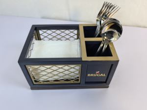 Restaurante de madera para condimentos Caddy Bar Contenedor para servir Bandeja de guarnición Condimento de mesa Caddy <span class=keywords><strong>Brugal</strong></span> Servilletero Caja de pañuelos - Product Image 5