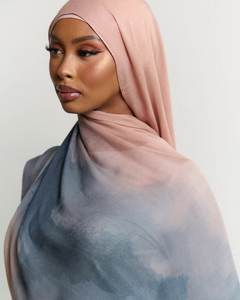 Hijab en coton modal imprimé color block pour femme, doux, respirant, multifonctionnel, idéal pour l'Europe et l'Amérique – Meilleure vente - Product Image 5