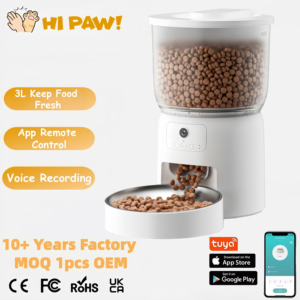 جهاز تغذية الحيوانات الأليفة الذكي الجديد بالتحكم عن بعد عبر الواي فاي مع رقاقة إلكترونية، وعاء طعام أوتوماتيكي للكلاب والحيوانات الأليفة سعة 3 لتر، موزع طعام ذكي أوتوماتيكي للحيوانات الأليفة - Product Image 1