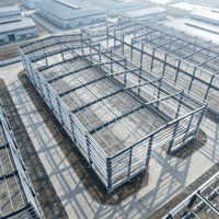 Bâtiment préfabriqué à grande portée en structure métallique lourde préfabriquée haute résistance, grades Q235B/Q355B, pour atelier en acier