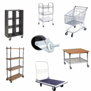 Chariot de bureau moderne réglable au design traditionnel, doté de roulettes en PP de 3 pouces avec frein rétractable - Product Image 6