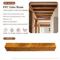 Vigas de Techo de Madera Sintética PU Talladas a Mano en Forma de U de 3 Lados, Vigas de Techo de Madera Artificial Personalizadas de Fábrica