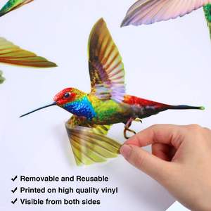 Autocollant de fenêtre <span class=keywords><strong>Anti</strong></span> <span class=keywords><strong>Collision</strong></span> Fenêtre Oiseau Impact Prévenir la Fenêtre Autocollants Antiadhésifs Vinyle Colibri Autocollants 18 Pièces - Product Image 4