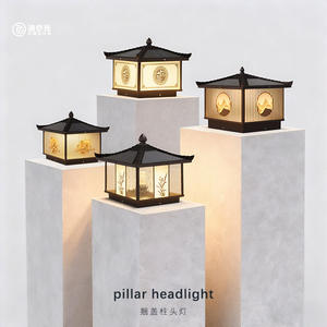 Lámpara Solar de Jardín Fuzhi, Lámpara de Poste para Exteriores Resistente al Agua, Lámpara de Pared para Jardín de Villa, Lámpara de Poste para Puerta - Product Image 1