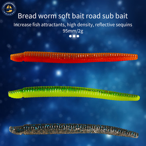 Leurres souples 95mm 2g, vers bioniques pour la pêche au bar, montages Texas, appâts de fond, en stock - Product Image 2