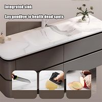 Meuble-lavabo élégant en contreplaqué pour salle de bain, suspendu au mur, avec 4 tiroirs de rangement et armoire miroir LED intelligente anti-buée