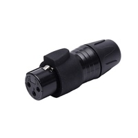 IP65 étanche 3Pin XLR prise mâle et femelle DMX câble fil connecteur plaqué or 3 pôles XLR prise coque noire