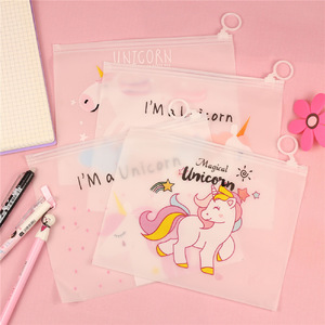 Sac en PVC givré à fermeture éclair, épais et mignon, pour tri, motif licorne - Product Image 2