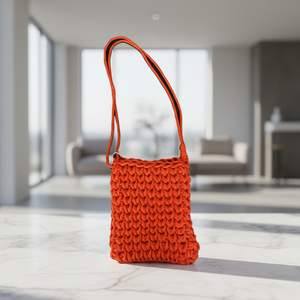 Pochette bandoulière pour téléphone en corde paracorde réfléchissante ORANGE avec sangle réglable, compatible <span class=keywords><strong>multi</strong></span>-marques, style Ins - Product Image 2