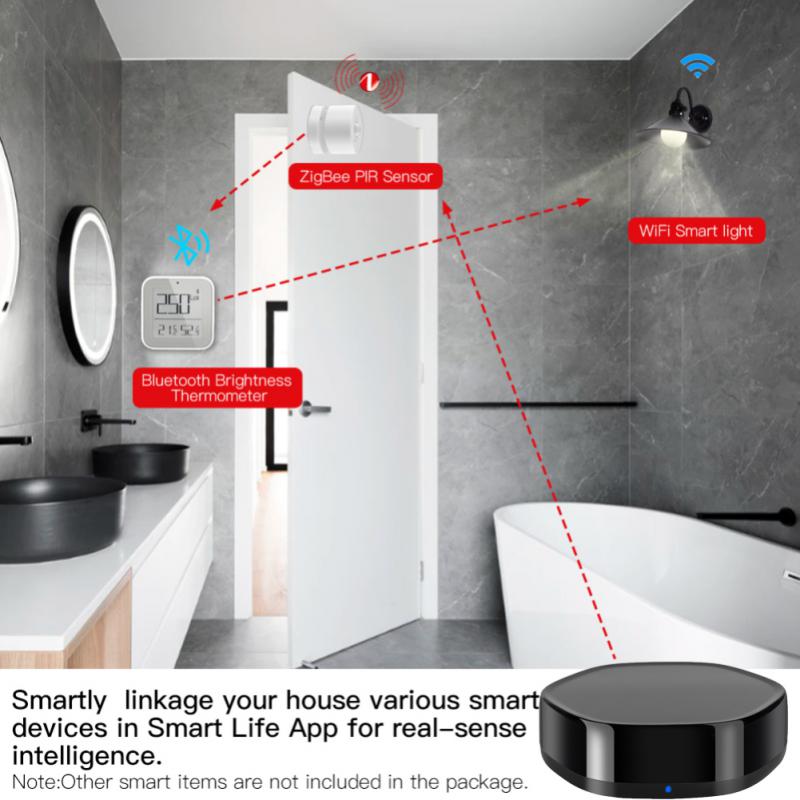 Tuya Zigbee Smart Gateway hub 3 In 1 Multimodal IR Remote Controller   Voice Control Compatible with Alexa Google