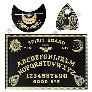 2025 ouija Hội Đồng Quản trị với cái chết của đầu Bướm Đêm và mặt trăng từ gỗ Gothic hoặc phù thủy trang trí tinh thần trò chơi huyền bí thực hành Halloween món quà - Product Image 3