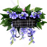 Bunga Pemakaman Buatan Grosir, Hydrangea Ungu, Daisy, Karangan Bunga Nisan, Dekorasi Batu Nisan, Poliester