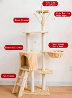 Nouveauté 2024 : Arbre à chat en bois de luxe avec maisonnette pour chat – En stock