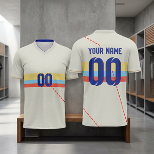 Camiseta de Fútbol Personalizada para Hombre con Cuello en V, Diseño a Rayas, Transpirable, de Poliéster, Manga Corta, para Todas las Temporadas, Ropa Deportiva para Adultos - Product Image 3